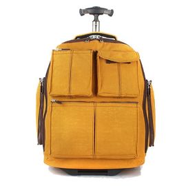 Le chariot jaune à voyage de sports en plein air met en sac styles matériels de polyester de nombreux