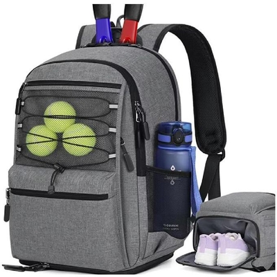 Sacs polyvalents de raquettes de tennis contient 2 raquettes avec un compartiment de chaussure à poche isolée ventilée