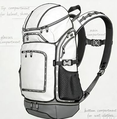 Sac de sport en plein air polyester résistant à l'eau avec couleurs personnalisées et panneau arrière en maille pour la respirabilité