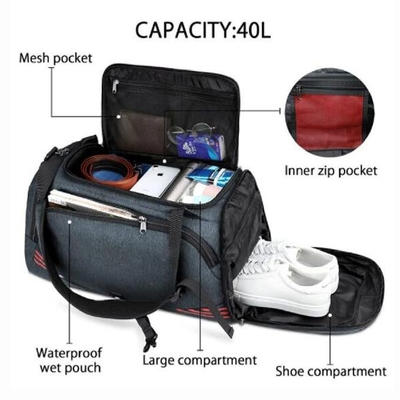 Sacs de sport faits sur commande de forme physique de grand bagage à main avec le compartiment de chaussure de sac à dos