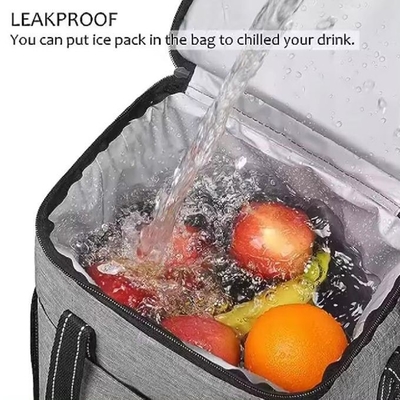 Sac de déjeuner isolé 600d personnalisé 6 bouteilles Porteur de vin Sac de refroidisseur de vin isolé et rembourrée
