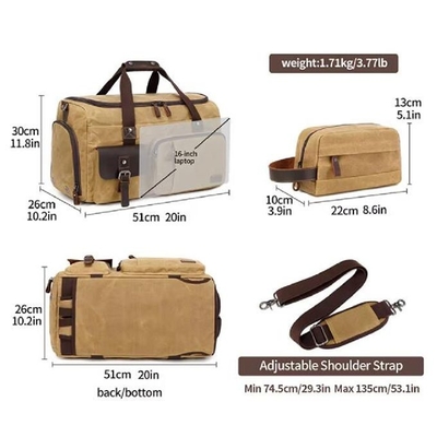 Vêtements de grande capacité Bagages de nuit Salles de sport occasionnelles Week-end Sports toile Sacs à dos