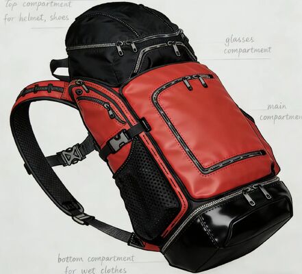 Sac de sport d'extérieur avec dos en mesh, polyester résistant à l'eau et bandes réfléchissantes pour la salle de sport et les voyages