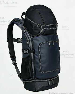 Sac de sport d'extérieur en polyester résistant à l'eau avec bandes réfléchissantes et 5 compartiments pour la salle de sport et les voyages