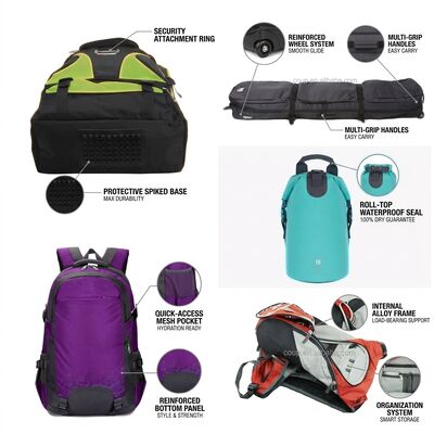 Sac de transport polyvalent pour tapis de yoga avec bretelles réglables et poches multi-fermetures éclair, compagnon de studio de méditation pour femmes