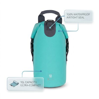 Sac de natation étanche avec séparation sec-humide et fermeture éclair anti-éclaboussures, poche humide séparée, équipement d'entraînement de piscine compact