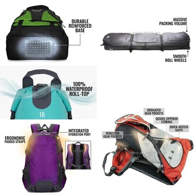 Sac à dos de randonnée imperméable à l'eau 40L avec collier de randonnée système de suspension ergonomique sac de jour de camping en plein air