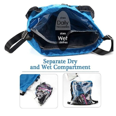 Sac à dos humide sec de sac de plage de séparation de cordon avec le compartiment de chaussure