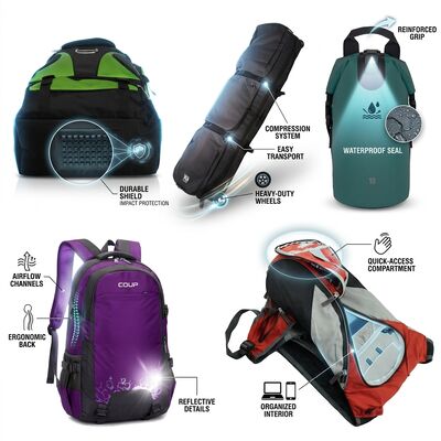 Sac à dos de randonnée imperméable à l'eau 40L avec collier de randonnée système de suspension ergonomique sac de jour de camping en plein air